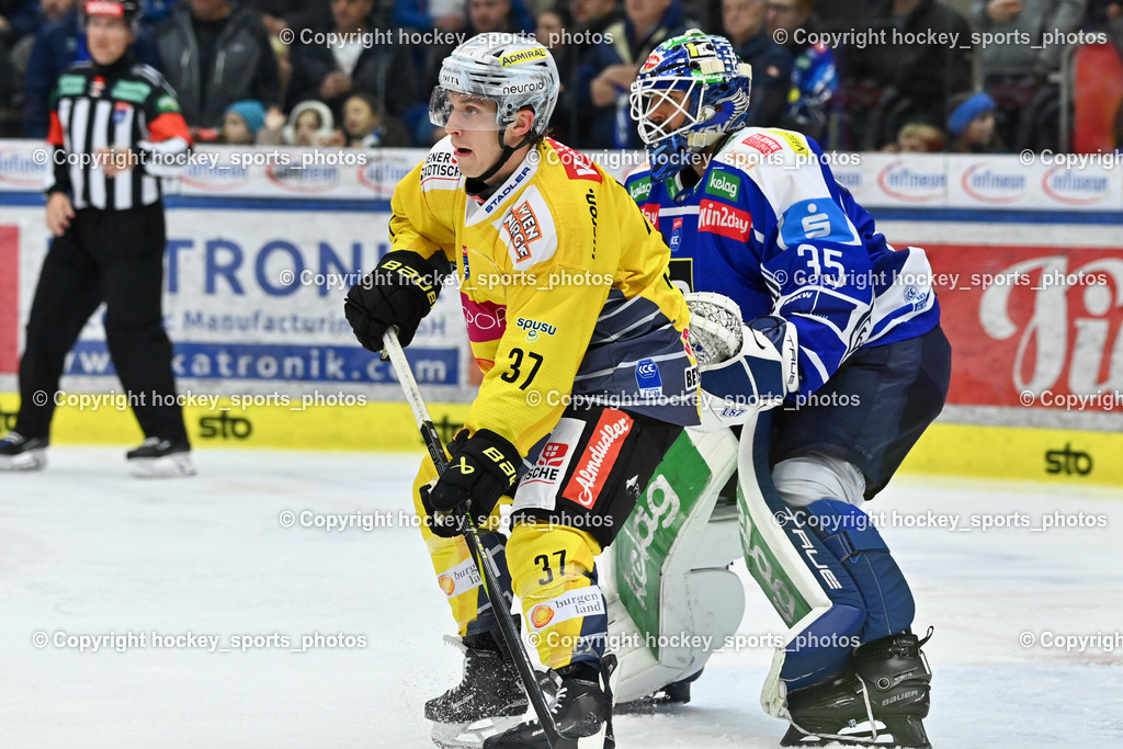 EC IDM WÄRMEPUMPEN VSV vs. Vienna Capitals | #37 Christof Kromp Vienna Capitals, #35 Joe Cannata EC VSV, EC IDM WÄRMEPUMPEN VSV vs. Vienna Capitals, EC IDM WÄRMEPUMPEN VSV vs. Vienna Capitals am 16.11.2025 in Villach (Stadthalle Villach), Austria, (Photo by Bernd Stefan)