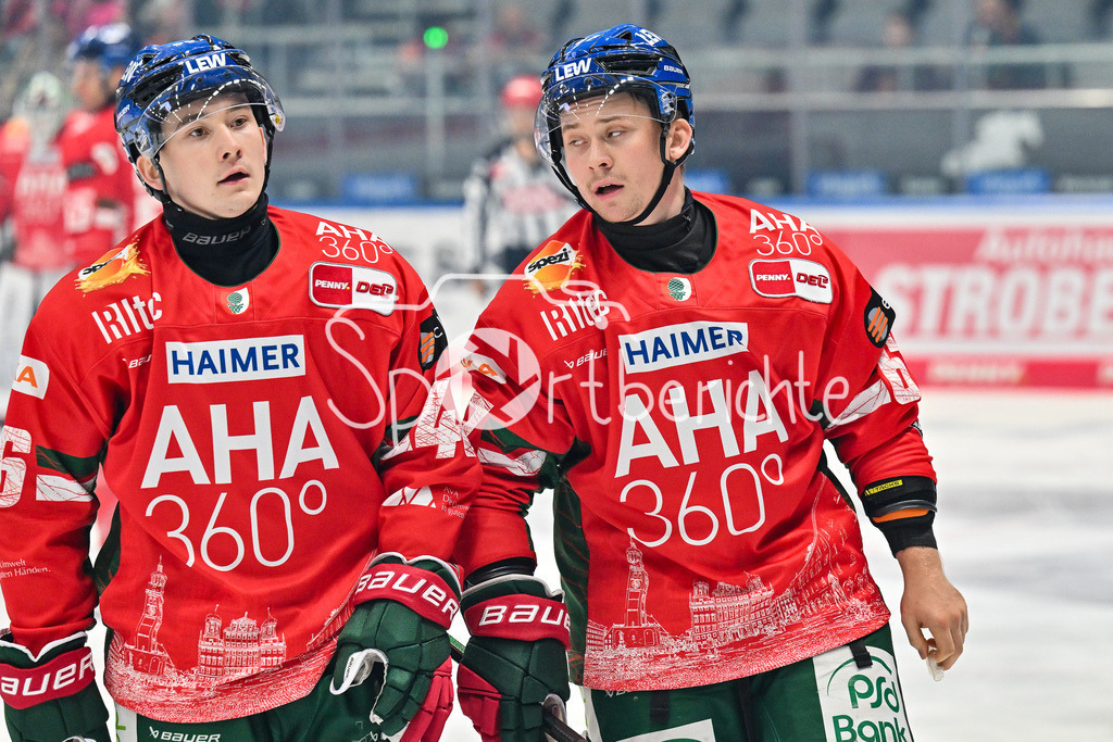 Augsburger Panther - Iserlohn Roosters | im Bild Moritz ELIAS (Augsburger Panther #46) und Florian ELIAS (Augsburger Panther #67) / Penny DEL: Augsburger Panther - Iserlohn Roosters; Curt Frenzel Stadion am 21.09.2025