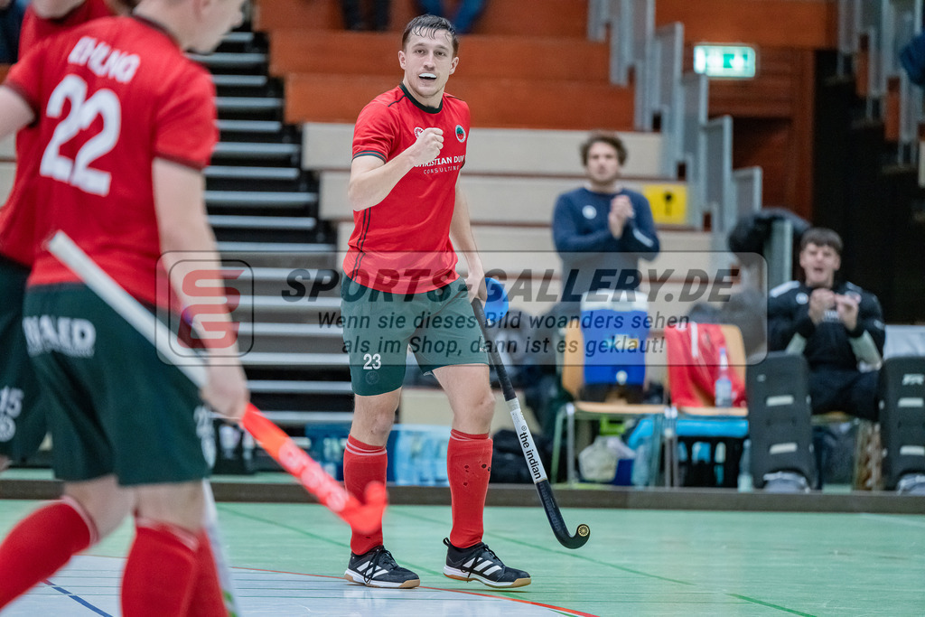 HK_20231216_107454 | 1. Bundesliga Herren  Crefelder HTC - Blau Weiß Köln am 16.12.2023 Sporthalle Glockenspitz, Krefeld , Boomes Anton ( Crefelder HTC #23 )
