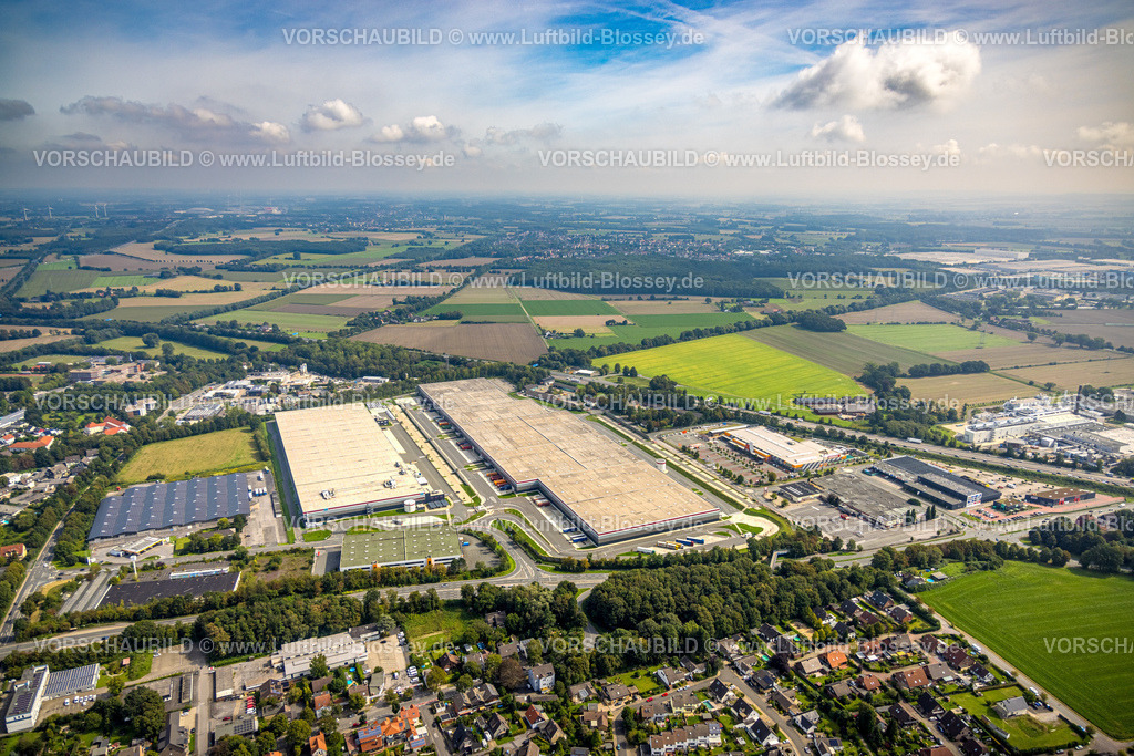 Kamen230900889 | Luftbild, Ikea und Woolworth Zentrallager Logistik, Gewerbegebiet Unna/Kamen, Südkamen, Kamen, Ruhrgebiet, Nordrhein-Westfalen, Deutschland