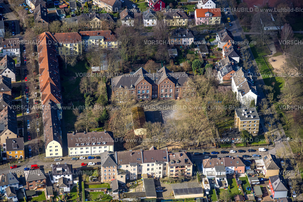 Herne230211837 | Luftbild, Astrid-Lindgren-Schule, Hedwigstraße, Wanne, Herne, Ruhrgebiet, Nordrhein-Westfalen, Deutschland