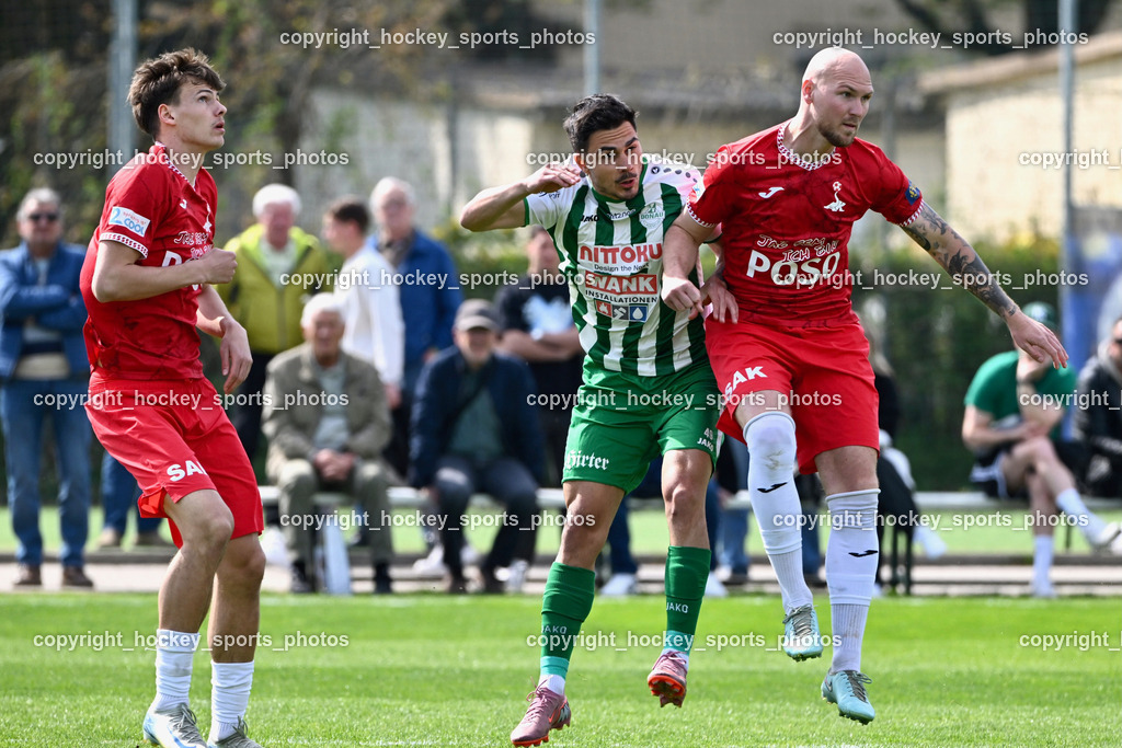 SV Donau Klagenfurt vs. SAK | #49 Damjan Jovanovic SV Donau,  #21 Zan Benedicic SAK, #11 Luka Jerin SAK, SV Donau Klagenfurt vs. SAK, SV Donau Klagenfurt vs. SAK am 11.04.2026 in Klagenfurt (Sportplat Donau ), Austria, (Photo by Bernd Stefan)