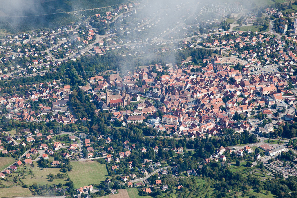 Aerial view: From the south in Wissembourg in the state Bas-Rhin, France.Photo: IMG_21032.jpg taken on 09/06/2009 by Werner Riehm/FLY-FOTO.comResolution of the original: 4752 x 3168 px
