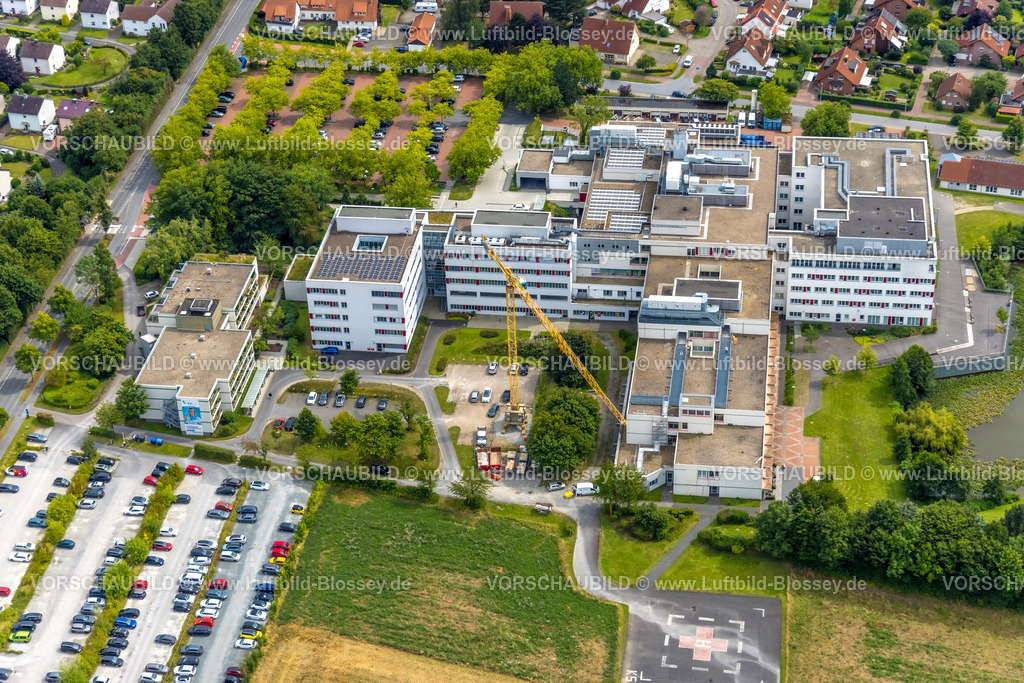 Soest240712400 | Luftbild, Klinikum Stadt Soest mit Hubschrauberlandeplatz, Baustelle, Soest, Soester Börde, Nordrhein-Westfalen, Deutschland