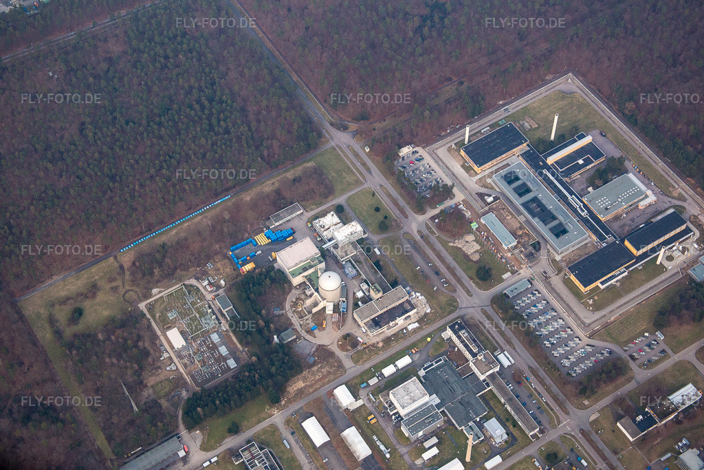 Luftbild: Leopoldshafen, KIK Campus Nord im Ortsteil Leopoldshafen in Eggenstein-Leopoldshafen im Bundesland Baden-Württemberg in Deutschland. Foto: IMG_076652.jpg vom 13.02.2015 durch Werner Riehm/FLY-FOTO.de