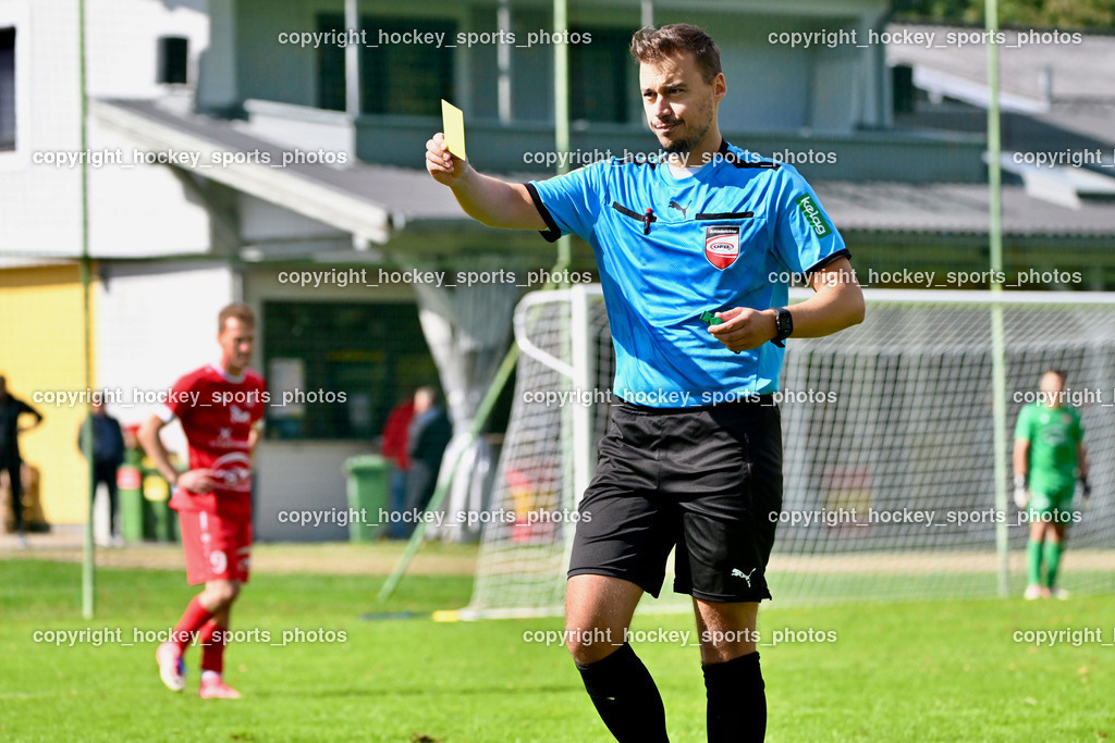 SV Rothentuhurn vs. URC Thal Assling | Edin Omerhodzic Referee, Gelbe Karte, SV Rothentuhurn vs. URC Thal Assling, SV Rothentuhurn vs. URC Thal Assling am 15.09.2024 in Rothenthurn (Sportplatz Rothenthurn), Austria, (Photo by Bernd Stefan)