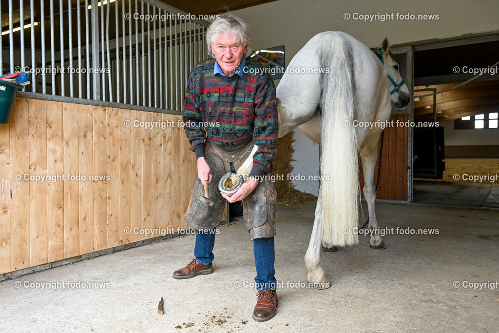 Josef Frech_ Hufschmied_ 04.04.2023-8 | 04.04.2023, Bad Hall, AUT, Josef Frech, im Bild  Josef Frech (Hufschmied, Pferdezuechter)