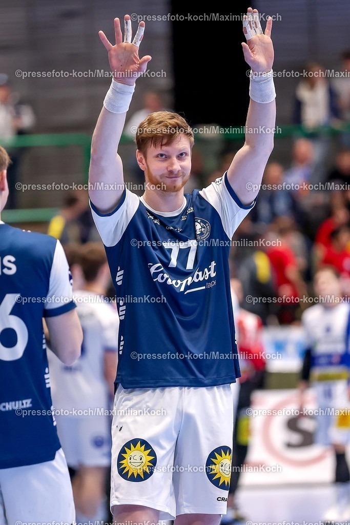 BHC11122501003 | 11.12.2025, Handball, HBL, Bergischer HC - ThSV Eisenach, Unihalle Wuppertal: vertragsverlängerung mit Johannes Wasielewski (BHC #77) 