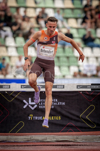 Golden Oval; Dresden, 31.05.2026 | DRESDEN , GERMANY - MAY 31:  Karl Bebendorf (GER / Germany) competes in 200m steeplechase during the Golden Oval Continental Tour Silver meeting on May 31, 2026 at Heinz-Steyer-Stadion in Dresden, Saxony, Germany.
