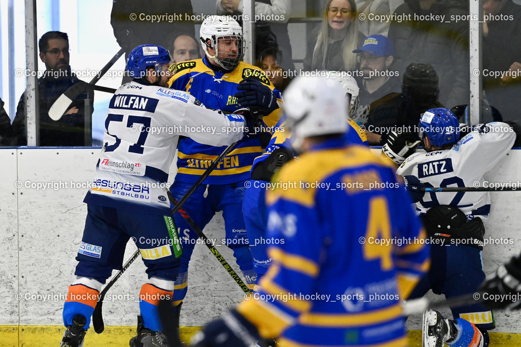 1. EHC Althofen vs. ESC Sparkasse Steindorf  | Faustkampf, #57 Wilfan Franz ESC Steindorf, #47 Rainer Michael EHC Althofen, #92 Ratz Patrick ESC Steindorf, #58 Goritschnig Martin EHC Althofen, 1. EHC Althofen vs. ESC Sparkasse Steindorf , 1. EHC Althofen vs. ESC Sparkasse Steindorf  am 08.03.2026 in Althofen (Stadthalle Althofen), Austria, (Photo by Bernd Stefan)