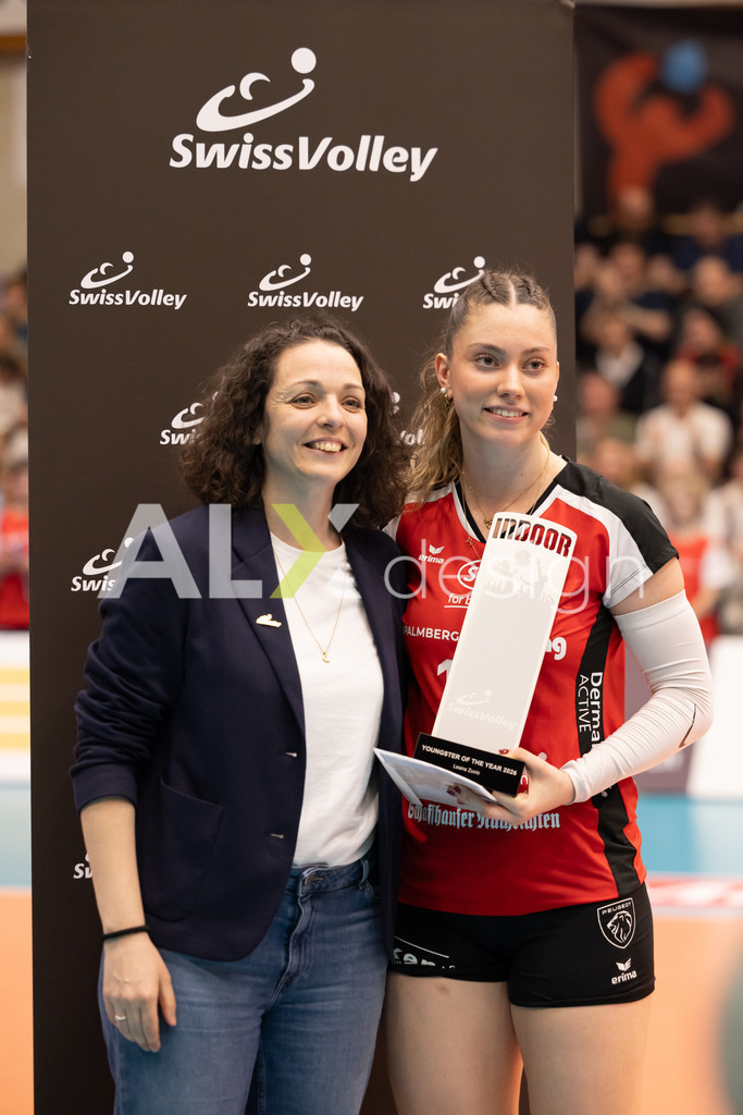 Volleyball I Frauen I Saison 2025-2026 I Volleyball NLA | Women I  Playoffs Finals 2/5 I  VC Kanti Schaffhausen - viteos NUC I  10.04.2026 | 17 Leana Zuvic (CH) (VC Kanti Schaffhausen) - Aussen - Realisiert mit Pictrs.com