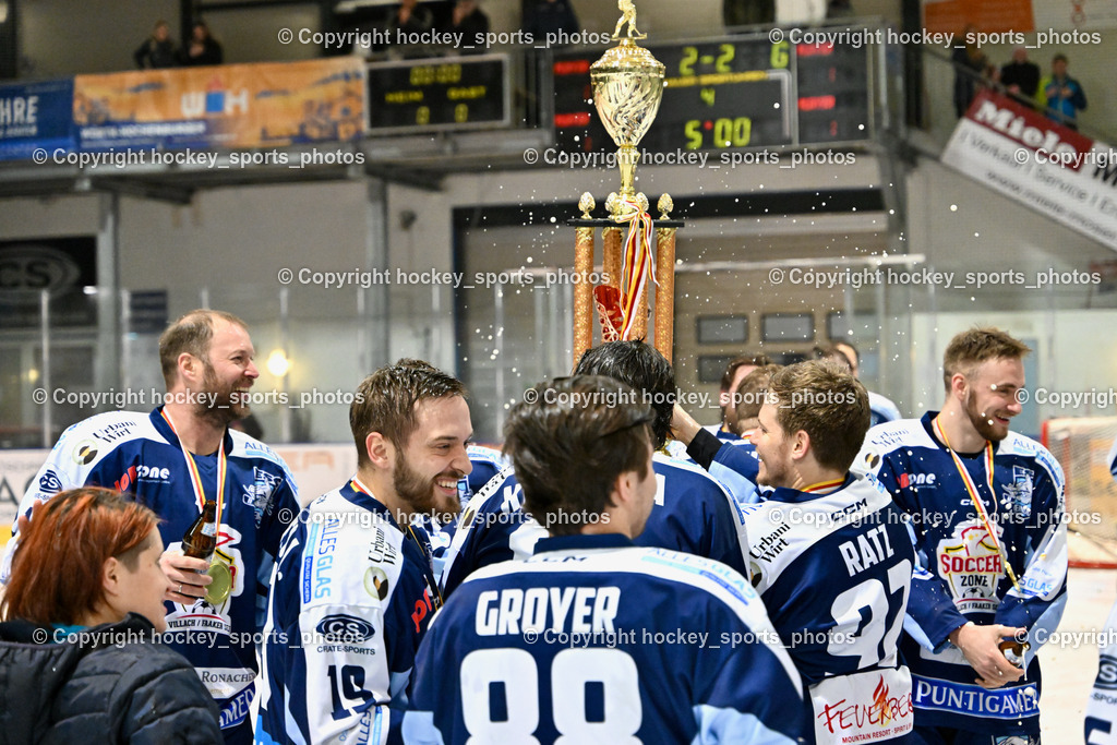 ESC Steindorf vs. EHC Althofen 8.3.2024 | ESC Steindorf vs. EHC Althofen 8.3.2024, ESC Steindorf vs. EHC Althofen Meisterfeier am 08.03.2024 in Steindorf (Ossiachersee Halle), Austria, (Photo by Bernd Stefan)