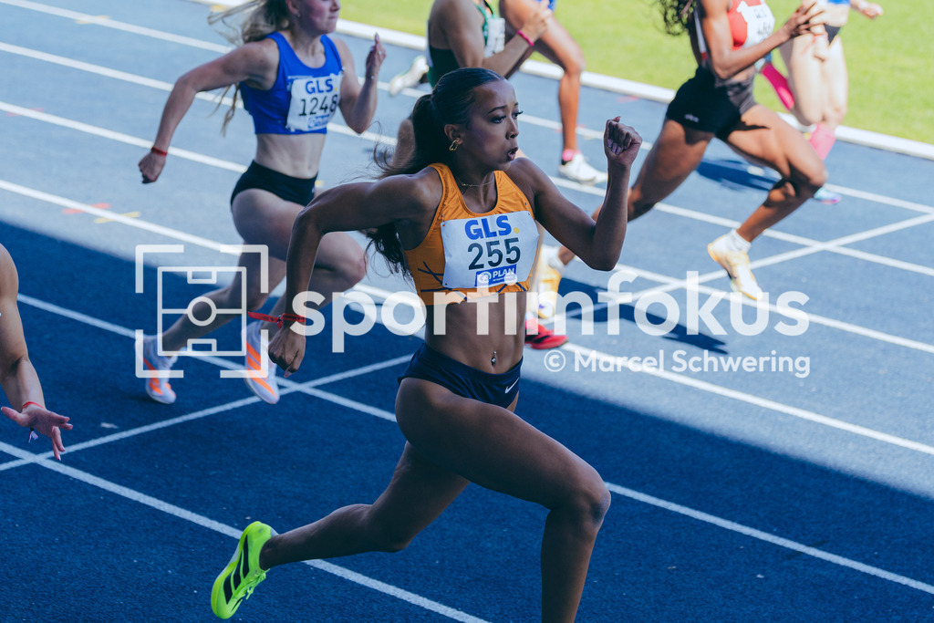Deutsche Meisterschaften U20 / U16 2026 | Helena Allegra Bendig, TuS Lichterfelde, 255, 100-Meter-Lauf, Deutsche Meisterschaften der U20 &amp; U16 2026, Lohrheidestadion Bochum-Wattenscheid, 11.07.2026. Foto: Marcel Schwering / sportimfokus - Realisiert mit Pictrs.com