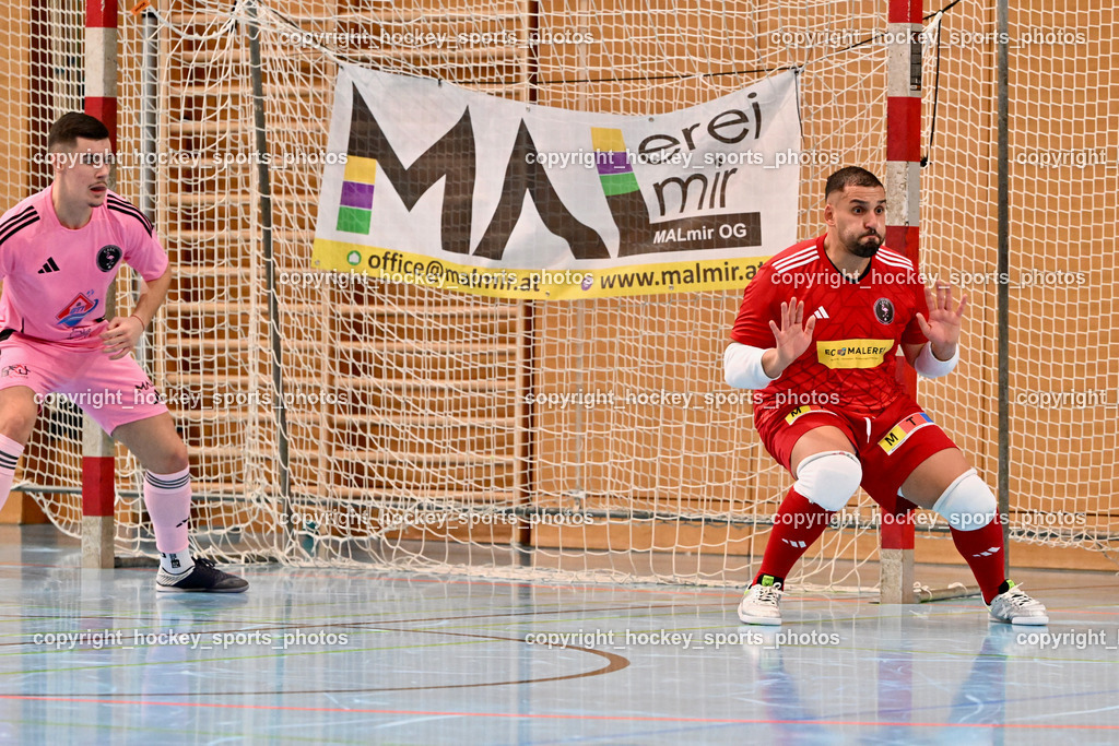 Carinthia Flamengo Futsal Club vs. LPSV-K | #72 Armin Kahvedzic Carinthia Flamengo, #1 Youssef Helal Carinthia Flamengo, Carinthia Flamengo Futsal Club vs. LPSV-K, Carinthia Flamengo Futsal Club vs. LPSV-K am 03.11.2024 in Klagenfurt (Ballspielhalle Viktring), Austria, (Photo by Bernd Stefan)