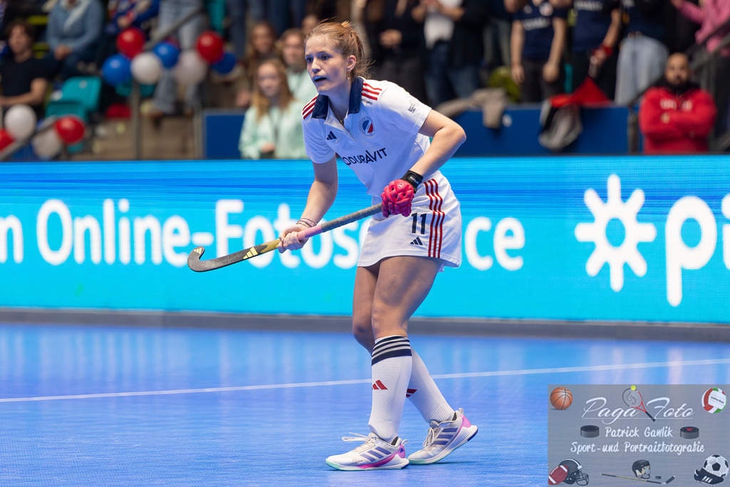 Volvo E.R.B. Final 4 Halbfinale Frauen: Mannheimer HC - Düsseldorfer HC, 25.01.2025 | Sonja Zimmermann (Mannheimer HC #11), Freisteller, Portrait, Porträt, Mannheimer HC - Düsseldorfer HC, Frankfurt, Süwag Arena, 25.1.2025 - Realisiert mit Pictrs.com
