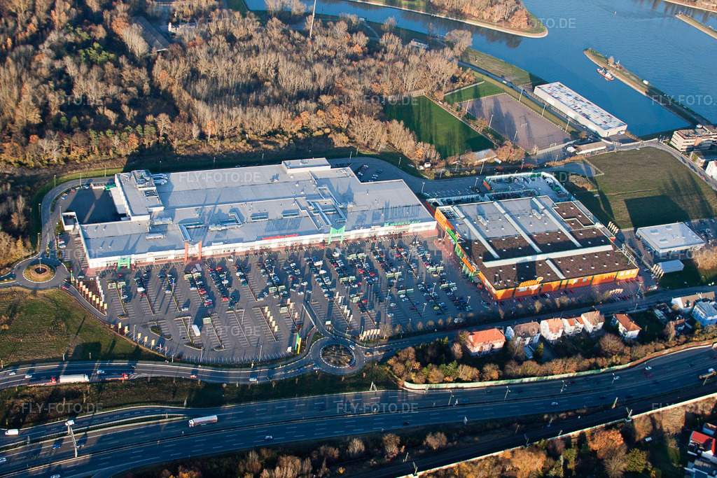Luftbild: Luitpoldcenter im Ortsteil Maximiliansau in Wörth im Bundesland Rheinland-Pfalz in Deutschland. Foto: IMG_22655.jpg vom 19.11.2009 durch Werner Riehm/FLY-FOTO.de
