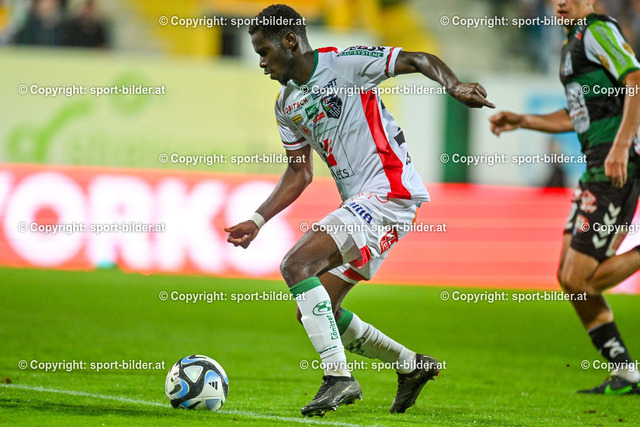 AUT, OEFB Uniqua Cup, Fussball SV Ried vs RZ Wolfsberger AC | 26.09.2023, Innviertel Arena Ried, AUT, OEFB Uniqua Cup, 2. Runde, SV Ried vs RZ Wolfsberger AC, im Bild Mohamed Bamba (WAC)



// OEFB Uniqua Cup Match round 2 between SV Ried and RZ Wolfsberger AC in Ried, Austria on 2023/09/26