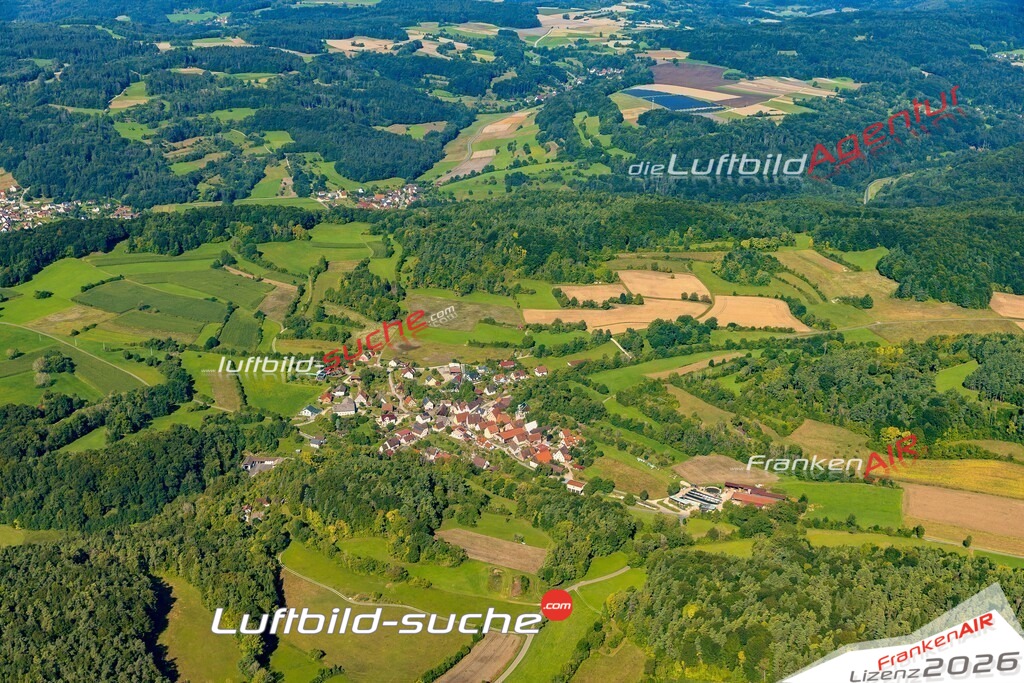 Schöne Luftaufnahme als Geschenk in Stöppach Kirchensittenbach - Die Luftbildaufnahme wurde 2025 vom UL-Flugzeug heraus erstellt ( keine Drohne ) - Hochauflösende Luftaufnahme -Nicht vergleichbar mit Google Maps oder Satelittenbilder- Die Geschenkidee !Mit Lizenz und Bildrechte bestellbar