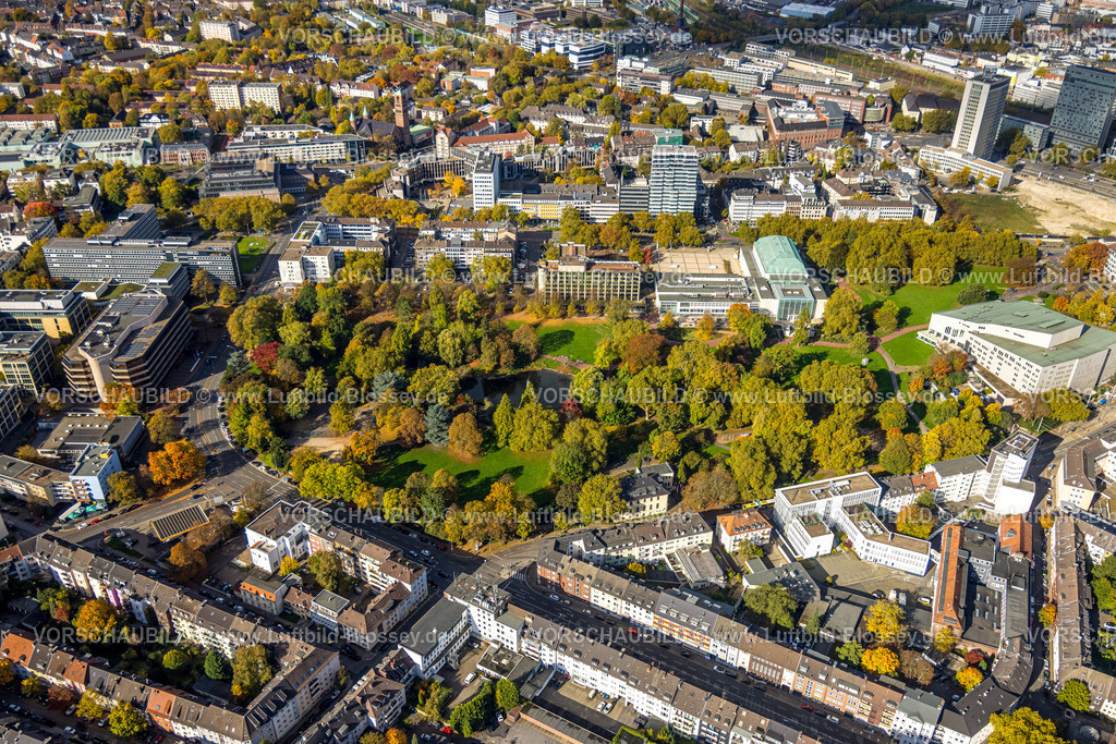 Essen251003162Mitte | Luftbild, Aalto-Theater Essen und Philharmonie Essen im Stadtgarten, Südviertel, Essen, Ruhrgebiet, Nordrhein-Westfalen, Deutschland