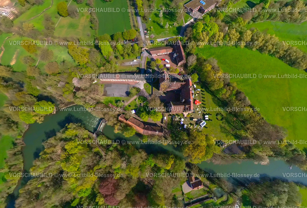 Hamm230490802SchlossHeessen | Luftbild, Schloss Heessen, Privatschule und Internat, Erdkugel, Fisheye Aufnahme, Fischaugen Aufnahme, 360 Grad Aufnahme, Stadtbezirk Heessen, Hamm, Ruhrgebiet, Nordrhein-Westfalen, Deutschland