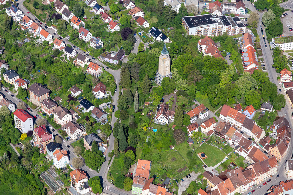 Luftbild: Hochturm in Rottweil im Bundesland Baden-Württemberg in Deutschland. Foto: IMG_114490.jpg vom 30.05.2019 durch Werner Riehm/FLY-FOTO.de