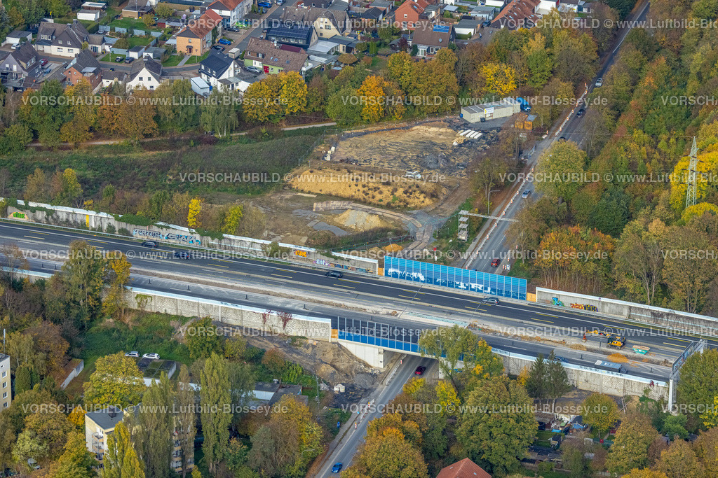 Kamen221012549 | Luftbild, Baustelle, Brückenrenovierung an der Autobahn A2, Münsterstraße Bundesstraße B233, Kamen, Ruhrgebiet, Nordrhein-Westfalen, Deutschland