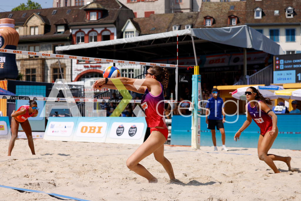 Obi BeachTour 2026 - Basel | BASEL, SWITZERLAND - JULY 19: NADINE DEMIERRE (SUI) during the Obi BeachTour 2026 match between CSONTOS / DEECKE (SUI) and FLÜCKIGER / DEMIERRE (SUI) at Barfüsserplatz on July 19, 2026 in Basel, Switzerland. - Realisiert mit Pictrs.com