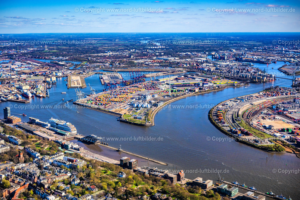 Hamburg_CTC_Tollerort_Containerterminal_ELS_4180060425_Kopie | HAMBURG 06.04.2025 Containerterminal im Containerhafen des Überseehafen Container Terminal Tollerort in Hamburg. // Container Terminal in the port of the international port Container Terminal Tollerort in Hamburg. Foto: Martin Elsen