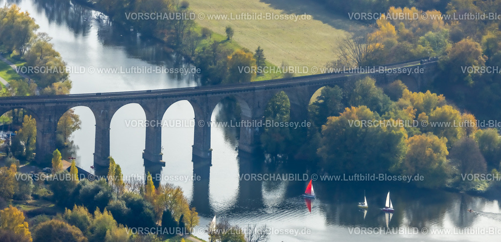 Herdecke221016919 | Luftbild, Ruhr Viadukt Herdecke, Segelboote, Fluss Ruhr, Herdecke, Ruhrgebiet, Nordrhein-Westfalen, Deutschland