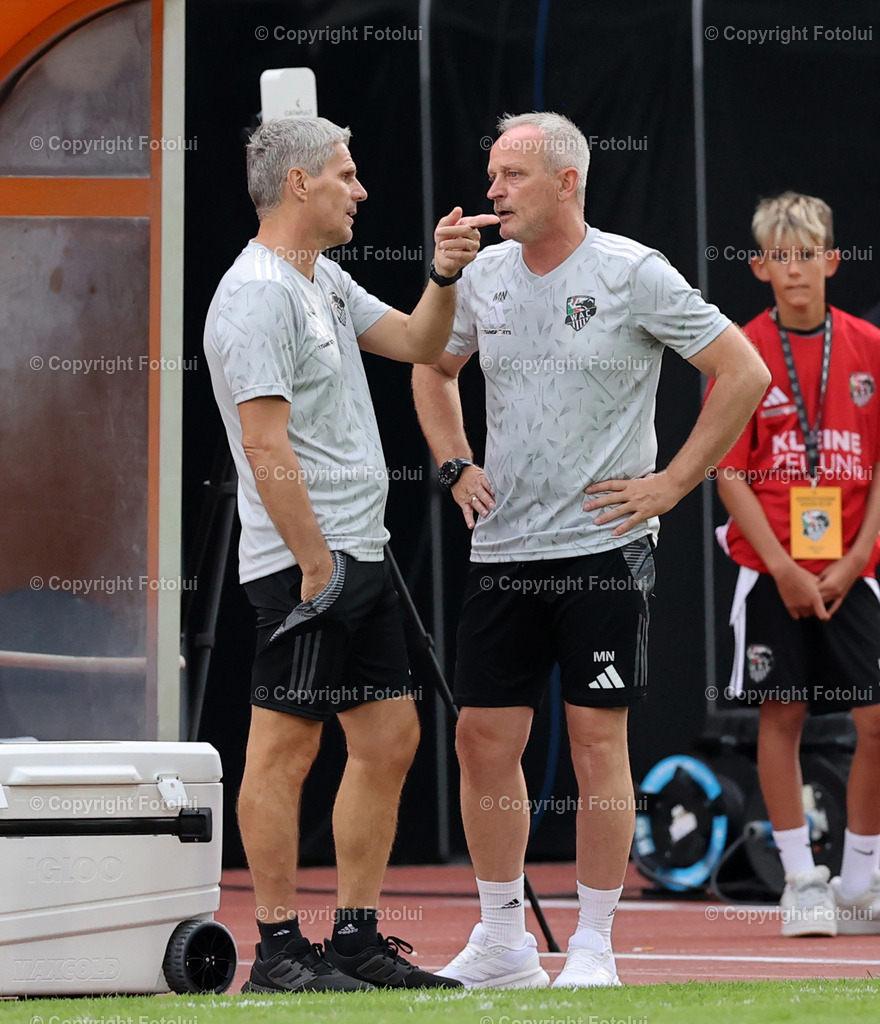 A_LUI_170825_13 | SPORT,FUSSBALL,ADMIRAL BUNDESLIGA RZ PELLETS WAC-BLAU WEISS LINZ 17.08.2025 IM BILD: DIDI KUEHBAUER UND CO-TRAINER MANFRED NASTL (BEIDE WAC) FOTO:FOTOLUI/MW