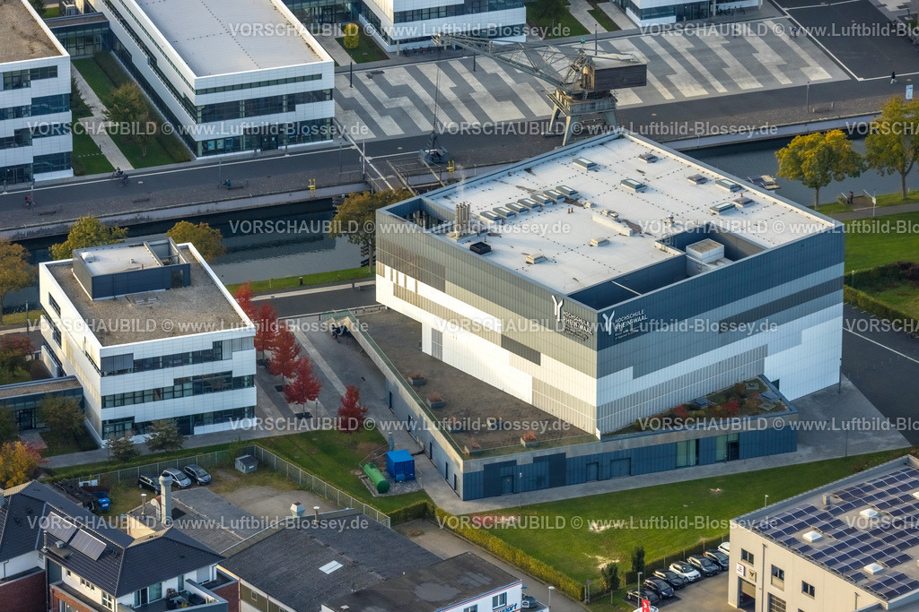 Kleve241014690 | Luftbild, Spoykanal und Hochschule Rhein-Waal Campus Kleve, Hörsaalzentrum, Kellen, Kleve, Niederrhein, Nordrhein-Westfalen, Deutschland