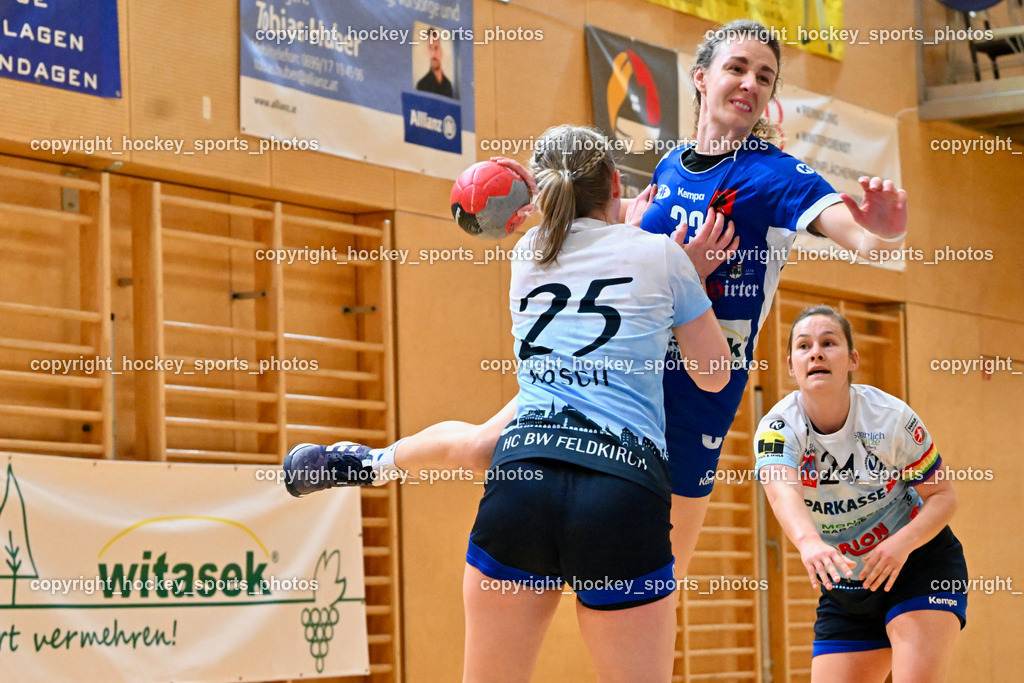 SC Ferlach Damen vs. Handballclub BW Feldkirch 1.4.2023 | #25 NOSCH Martina, #23 Prevendar Dorotea, #24 HARTL Leonie