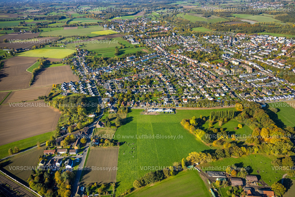 Hamm251001919 | Luftbild, Wieland-Carree, Baustelle mit Neubau Wohnsiedlung an der Wielandstraße, Architekturbüro Bauart, Stadtbezirk Pelkum, Hamm, Ruhrgebiet, Nordrhein-Westfalen, Deutschland