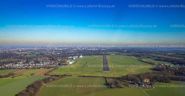 Muelheim230201542 | Luftbild, Flughafen Essen/Mülheim, Start- und Landebahn, Holthausen - Südost, Mülheim an der Ruhr, Ruhrgebiet, Nordrhein-Westfalen, Deutschland