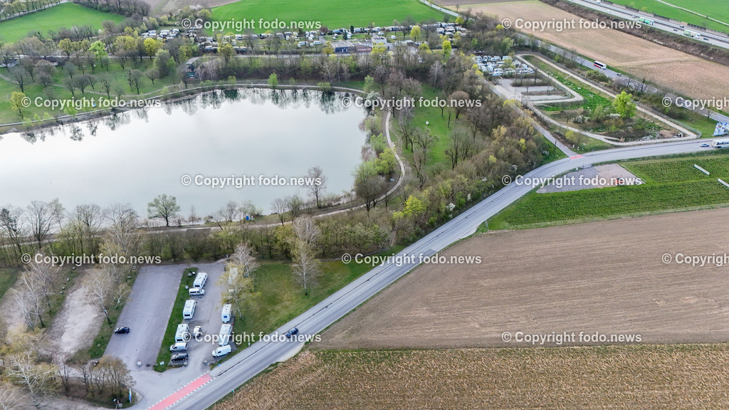 Pichlingersee_ Roma_ Sinti_ Camping_ Linz_ 27.03.2024-8 | 27.03.2024, Pichlingersee, AUT, Roma, Sinti, Camping, Durchreiseplatz, im Bild Campingflaeche, Wohnwagen, Drohne