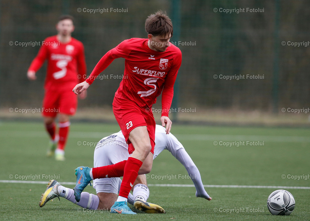 A_LUI_25022023_34 | SPORT,FUSSBALL,LL.OST ASKOE OEDT 1B-ST.AMGDALENA 25.02.2023IM BILD: ELVIR HUSKIC   (OEDT1B) UND FLORIAN KRENNMAYR (ST.MAGDALENA) FOTO:FOTOLUI