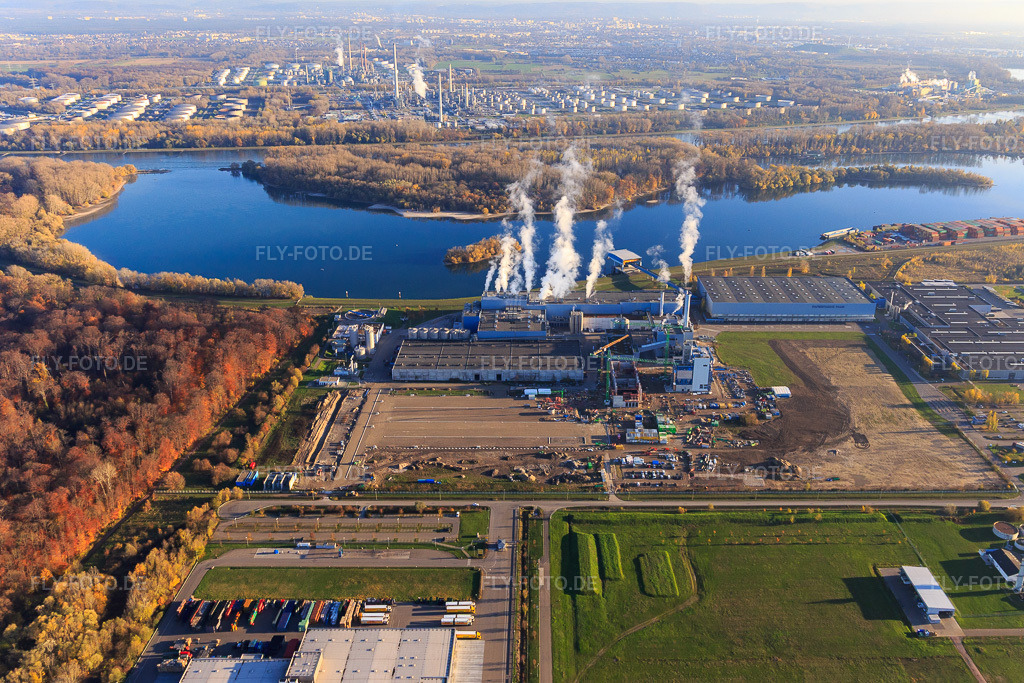 Luftbild: Papierfabrik Palm Werk Wörth am Rhein in Wörth am Rhein im Bundesland Rheinland-Pfalz in Deutschland. Foto: IMG_123986.jpg vom 21.11.2020 durch Werner Riehm/FLY-FOTO.de