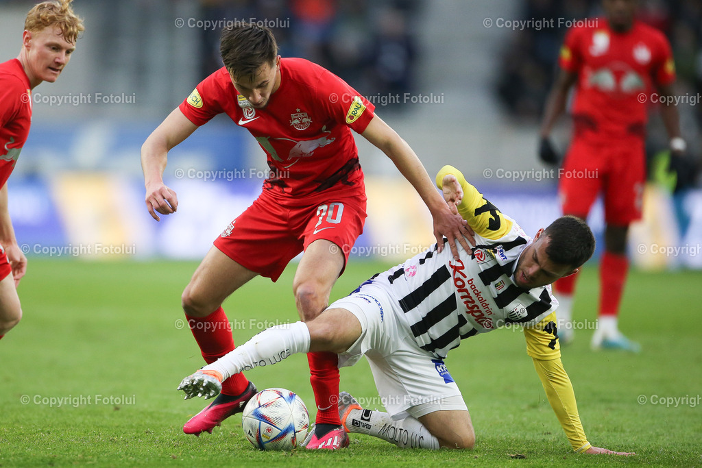 A_LUI_20230312_0020 | SPORT FUSSBALL ADMIRAL BUNDESLIGA 2022/23 LASK VS FC RED BULL SALZBURG
IM BILD: Amar Dedic (Red Bull Salzburg), Sascha Horvath (Lask)
FOTO:FOTOLUI/UW