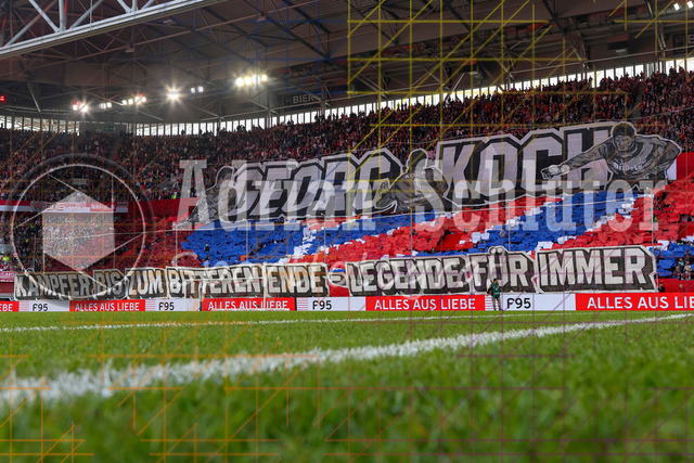 22.03.2026, GER, Fussball, Herren, 2. BL, Saison 2025/2026, Fortuna Düsseldorf - Hertha BSC Berlin | die Choreo von Fortuna Düsseldorf vor dem Spiel