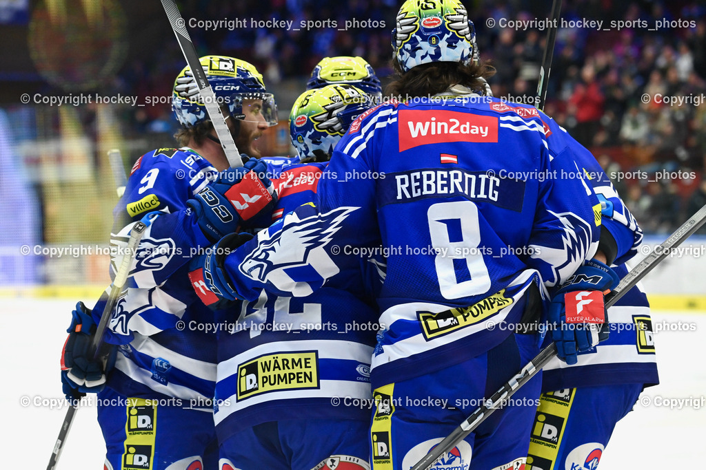 EC IDM Wärmepumpen VSV vs. HKSZ Olimpija 2.2.2024 | #9 Rauchenwald Alexander, #42 Lanzinger Benjamin, #8 Rebernig Maximilian Jubel EC VSV Mannschaft