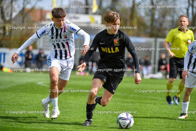 AUT, U15, AKA Lask-Juniors vs AKA FC Admira | 09.04.2022, Hofmann Arena Linz, AUT, U15, AKA Lask-Juniors vs AKA FC Admira, im Bild Zsombor Hoes (AKA FC Admira)

// U15 Liga Match between AKA Lask-Juniors vs AKA FC Admira in Linz, Austria on 2022/04/09
