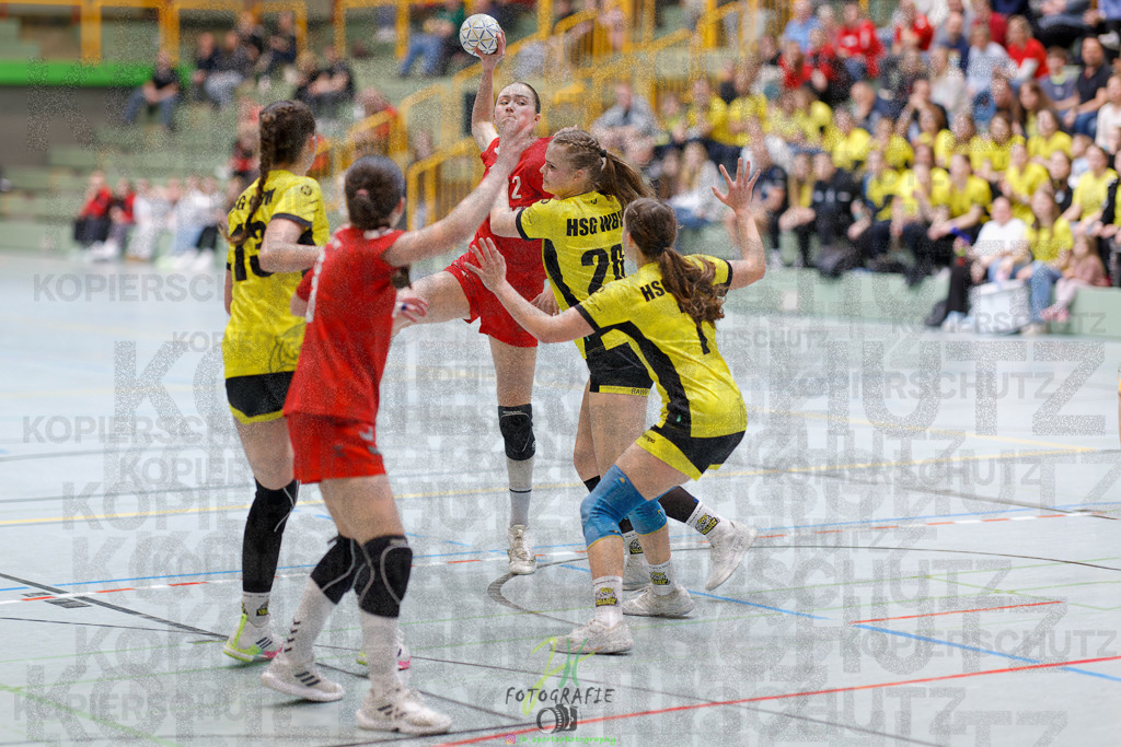 Hessenmeisterschaft wJC - Finale; HSG Kleenheim - HSG Weiterstadt/ Braunsh.Worf. | Hessenmeisterschaft wJC - Finale; HSG Kleenheim - HSG Weiterstadt/ Braunsh.Worf. am 22.03.2025 in Biedenkopf (Sporthalle Lahntalschule)Photo © 2025 - Jörg Heinrich - Realisiert mit Pictrs.com