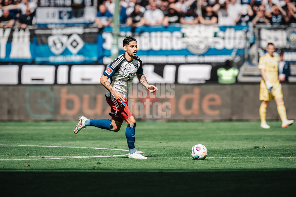 Fußball | Männer | Saison 2023/2024 | 2. Fußball-Bundesliga | 28. Spieltag | Hamburger SV vs. 1. FC Kaiserslautern | 06.04.2024 | Ludovit Reis (#14, HSV)
