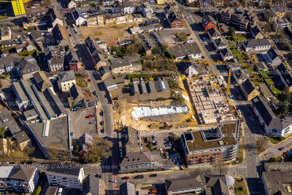 Heiligenhaus240302002 | Luftbild, Seniorenheim Domizil Heiligenhaus am Südring, Baustelle am Südring, Leubeck, Heiligenhaus, Ruhrgebiet, Nordrhein-Westfalen, Deutschland