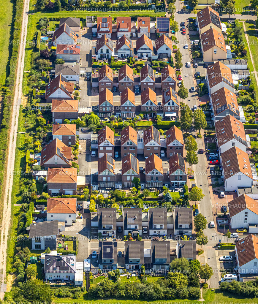 Gladbeck250800727 | Luftbild, Physiker-Siedlung Straßennamen, Wohnsiedlung Reihenhäuser Einfamilienhäuser, Zweckel, Gladbeck, Ruhrgebiet, Nordrhein-Westfalen, Deutschland