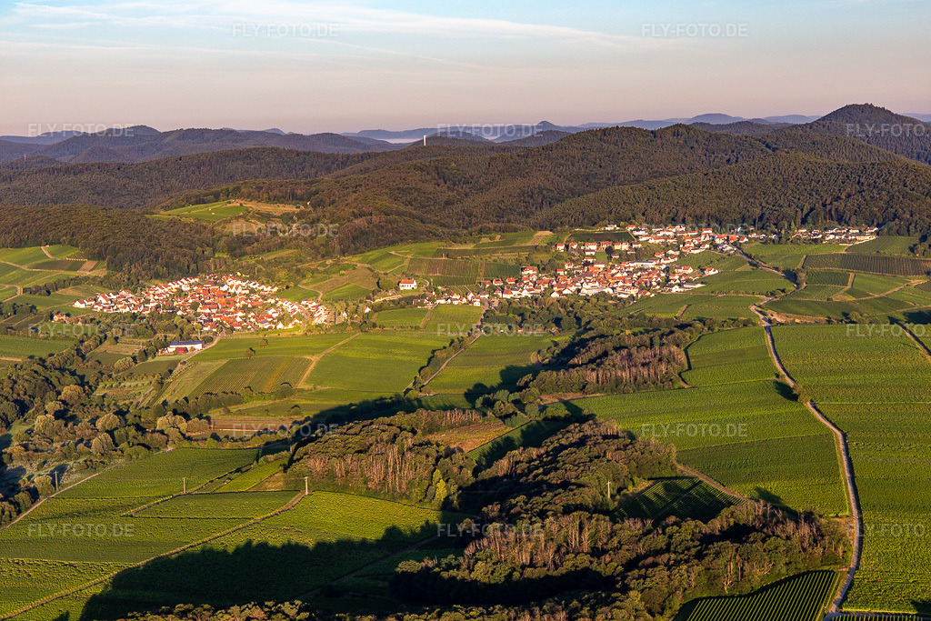 Luftbild: Ortsansicht von Osten im Ortsteil Gleiszellen in Gleiszellen-Gleishorbach im Bundesland Rheinland-Pfalz in Deutschland. Foto: IMG_143026.jpg vom 06.08.2024 durch Werner Riehm/FLY-FOTO.de