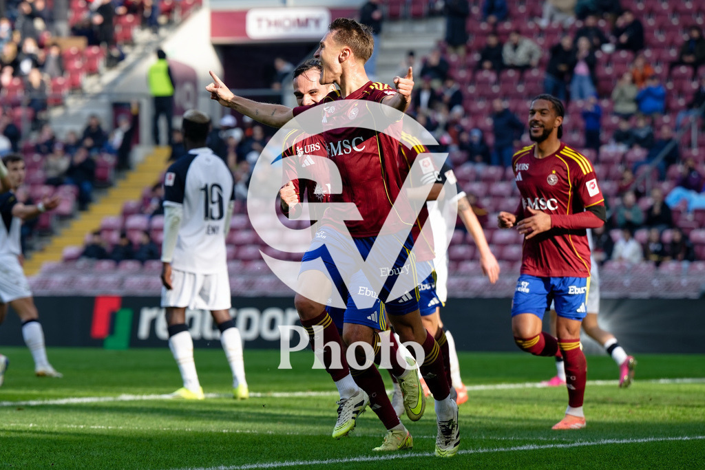 Brack Super League - Servette FC v FC Zurich | Marco Burch (15 Servette FC) celebrates after scoring his team's first goal  during the Brack Super League match between Servette FC and FC Zurich at Stade de Geneve in Geneva, Switzerland