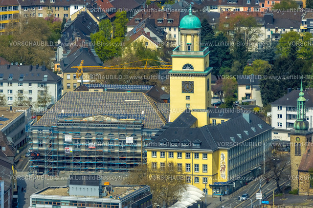 Witten230402674 | Luftbild, Rathaus Witten, Baustelle mit Sanierung, Witten, Ruhrgebiet, Nordrhein-Westfalen, Deutschland