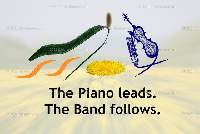 SINGLEPiano_ThePianoLeads | Ironische, lustige Fotomontagen, Fotodesign Musik, Musikinstrumente ohne KI. Klavier. Geigen. Violinen. Bratschen. Trompeten. Tubas. Cello. Celli. Kontrabass. Kaufen Sie die Bilder in einer geschützten Galerie bequem online. - Realisiert mit Pictrs.com