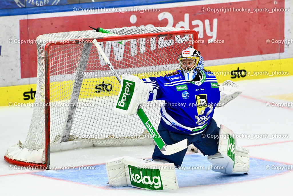 EC IDM Wärmepumpen VSV vs. HC Pustertal 8.10.2023 | #1 Jean-Philippe Lamoureux EC VSV, EC IDM Wärmepumpen VSV vs. HC Pustertal 8.10.2023, EC IDM Wärmepumpen VSV vs. HC Pustertal am 08.10.2023 in Villach (Stadthalle Villach), Austria, (Photo by Bernd Stefan)